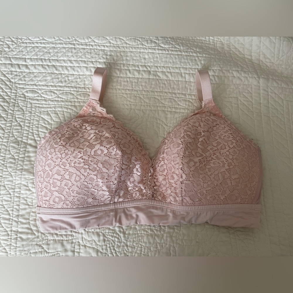 Pink lace bralette
